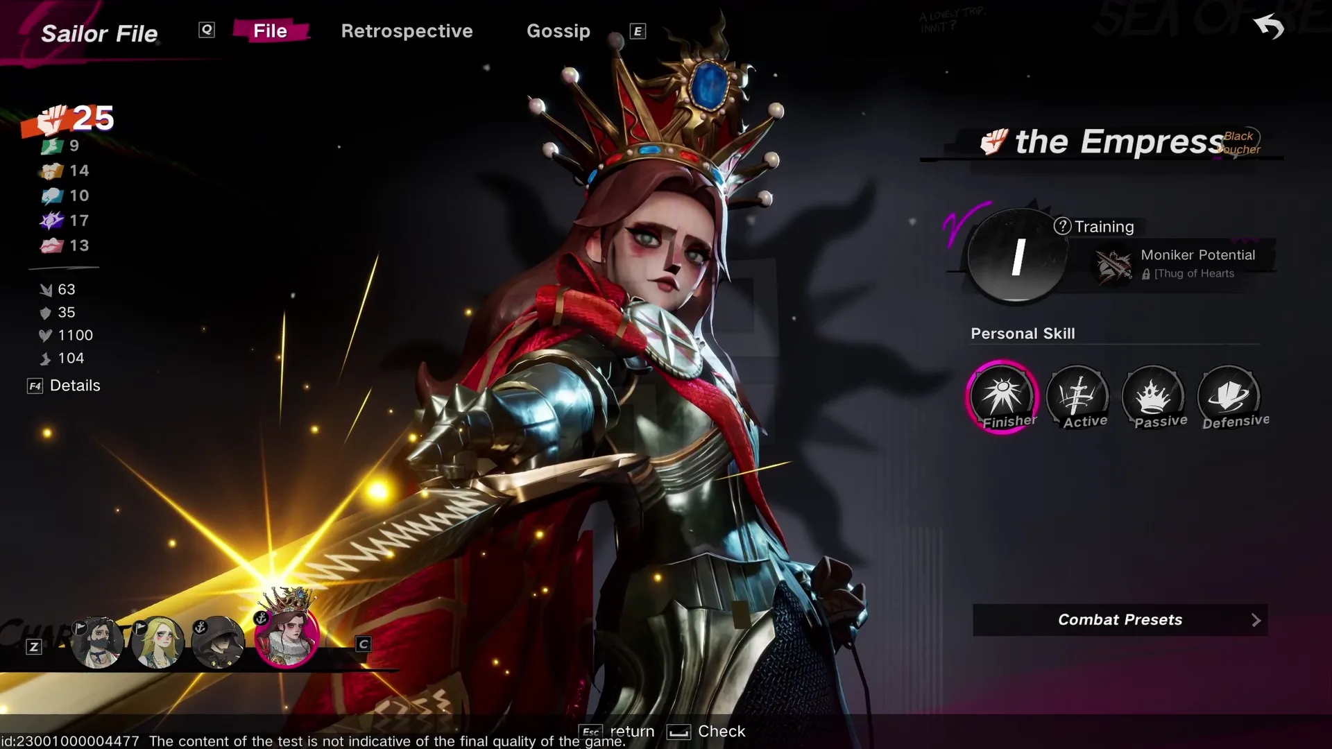 'The Empress', one of the available characters during the playtest 'The Empress', one of the available characters during the playtest
