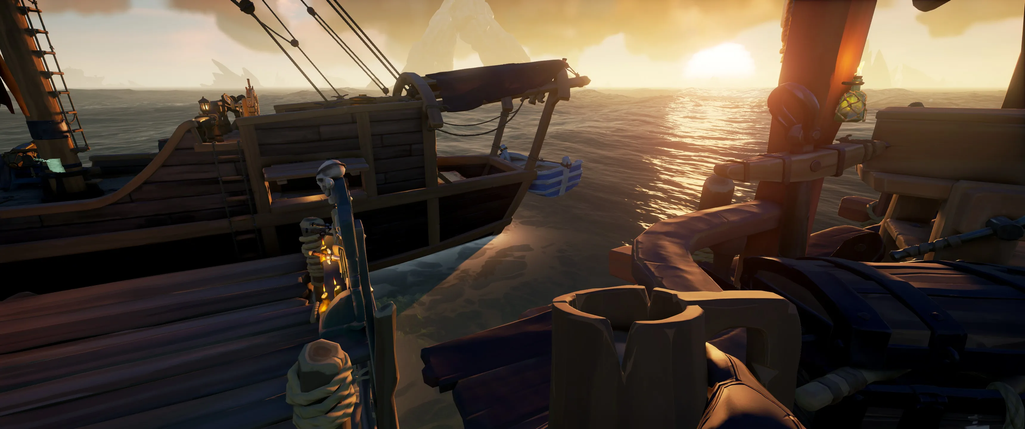 The rowboat is a neat little helper. Don't have one? You're a pirate, take one!